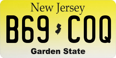 NJ license plate B69COQ