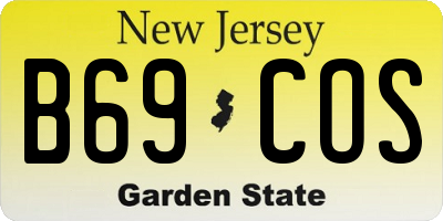 NJ license plate B69COS