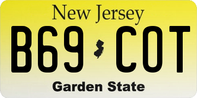 NJ license plate B69COT