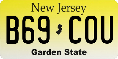 NJ license plate B69COU