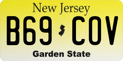 NJ license plate B69COV