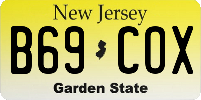 NJ license plate B69COX