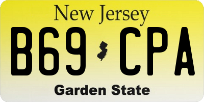 NJ license plate B69CPA