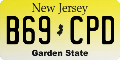 NJ license plate B69CPD