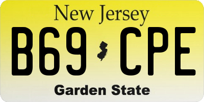 NJ license plate B69CPE