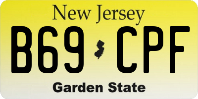 NJ license plate B69CPF