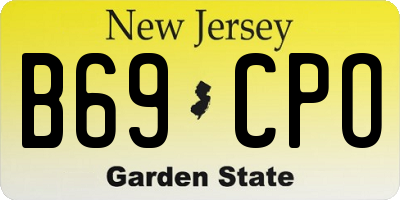 NJ license plate B69CPO