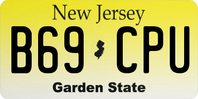 NJ license plate B69CPU
