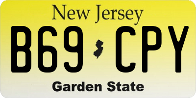 NJ license plate B69CPY