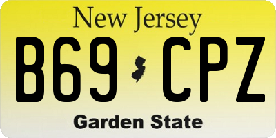 NJ license plate B69CPZ