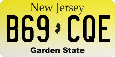 NJ license plate B69CQE