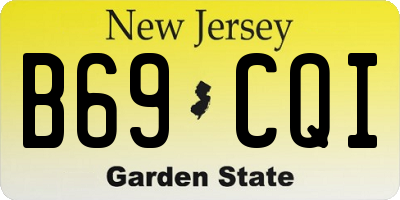 NJ license plate B69CQI