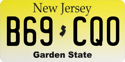 NJ license plate B69CQO