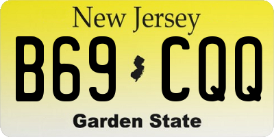 NJ license plate B69CQQ