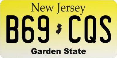 NJ license plate B69CQS