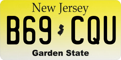 NJ license plate B69CQU