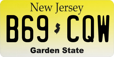 NJ license plate B69CQW