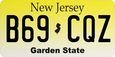 NJ license plate B69CQZ
