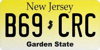 NJ license plate B69CRC