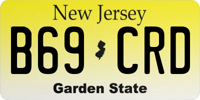 NJ license plate B69CRD