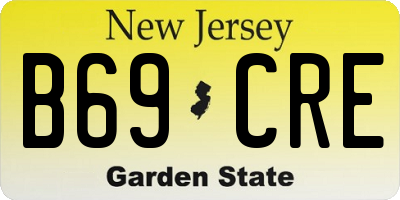 NJ license plate B69CRE