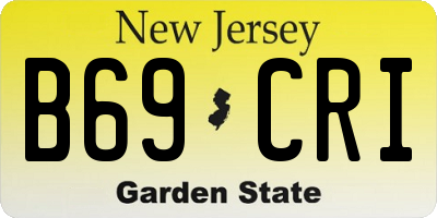 NJ license plate B69CRI