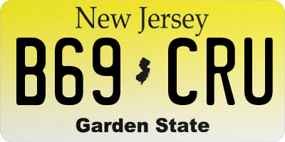 NJ license plate B69CRU