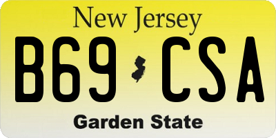 NJ license plate B69CSA