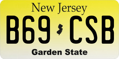 NJ license plate B69CSB