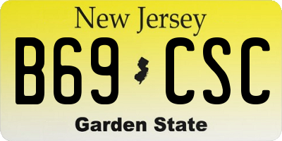 NJ license plate B69CSC