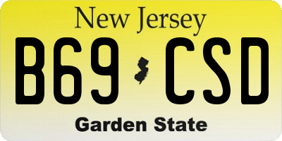 NJ license plate B69CSD