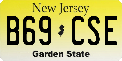 NJ license plate B69CSE