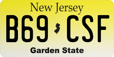 NJ license plate B69CSF