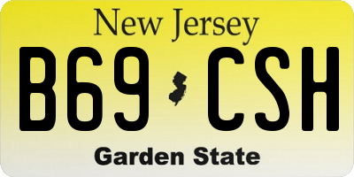 NJ license plate B69CSH