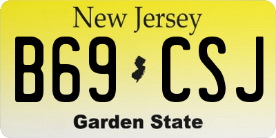 NJ license plate B69CSJ