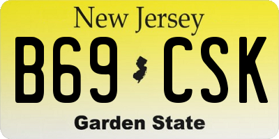NJ license plate B69CSK
