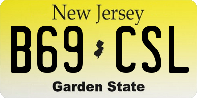 NJ license plate B69CSL