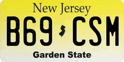 NJ license plate B69CSM
