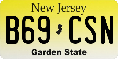 NJ license plate B69CSN