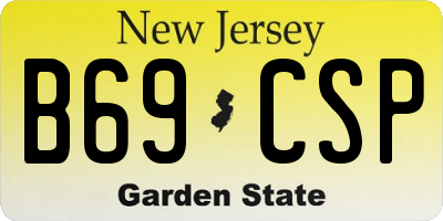 NJ license plate B69CSP