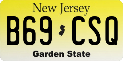 NJ license plate B69CSQ