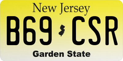 NJ license plate B69CSR