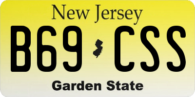 NJ license plate B69CSS