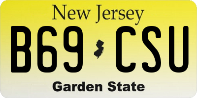 NJ license plate B69CSU