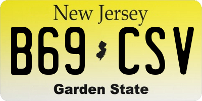 NJ license plate B69CSV