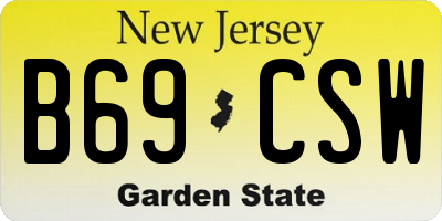 NJ license plate B69CSW