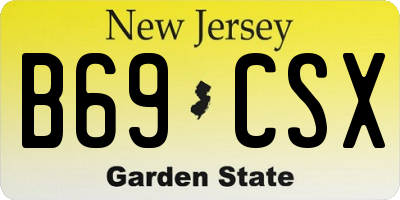 NJ license plate B69CSX