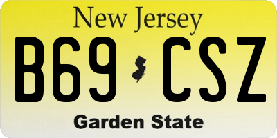 NJ license plate B69CSZ
