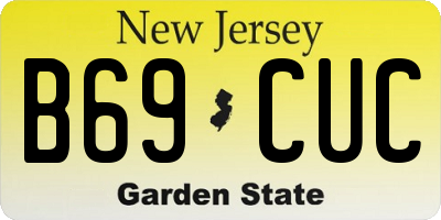 NJ license plate B69CUC