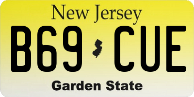 NJ license plate B69CUE